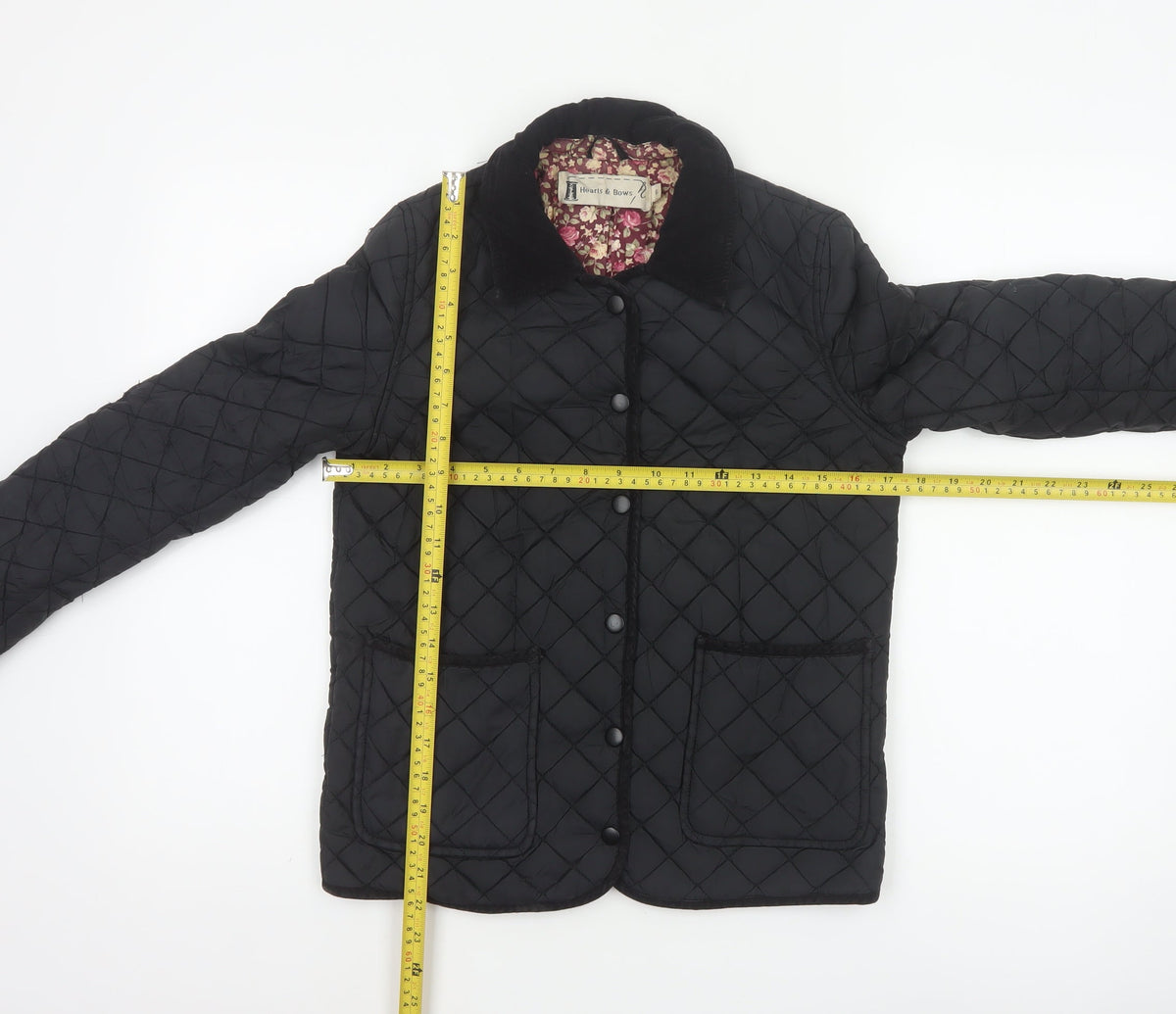 Hearts & Bows Women Black UK 6 Quilted Jacket Floral Lined