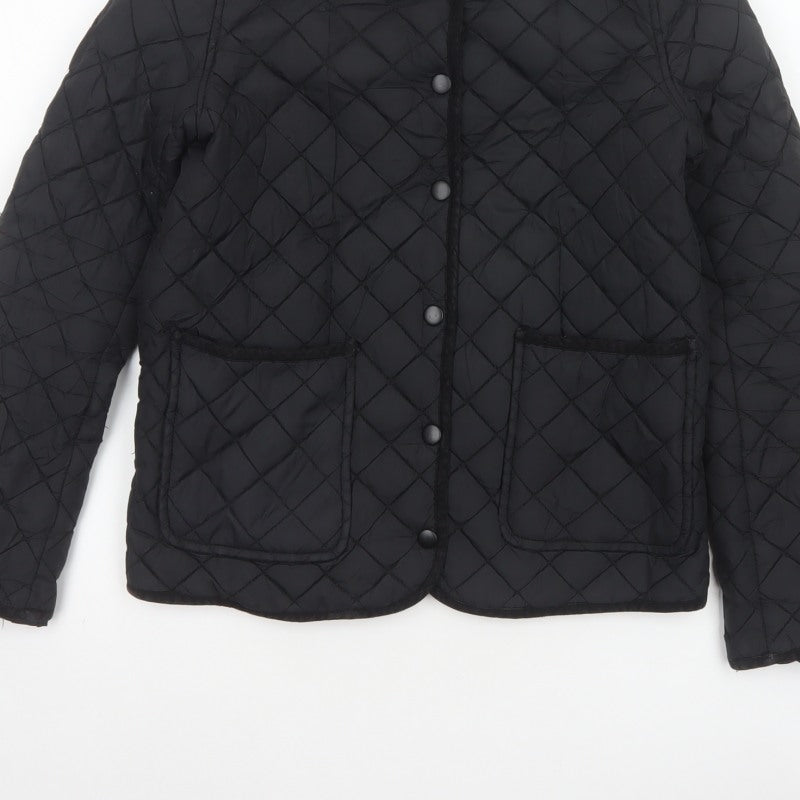 Hearts & Bows Women Black UK 6 Quilted Jacket Floral Lined