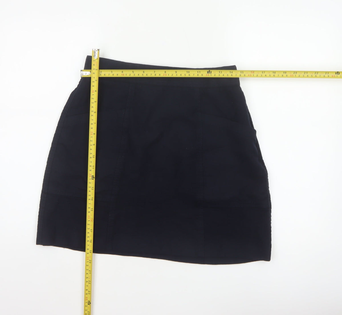 Massimo Dutti Women Navy Wool Blend UK 14 High Rise Pencil Mini Skirt