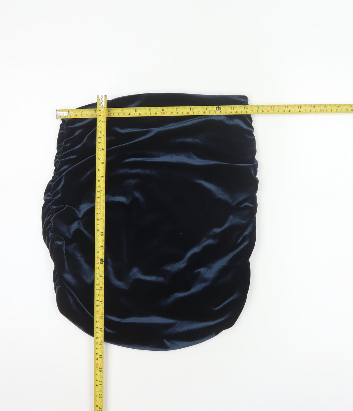 Misspap Women Blue UK 12 Satin Ruched Bandage Mini Skirt