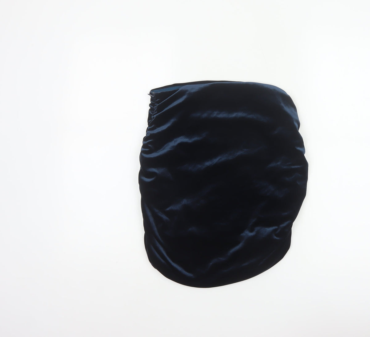 Misspap Women Blue UK 12 Satin Ruched Bandage Mini Skirt