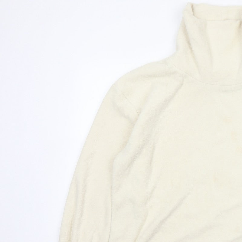 Gap Women Ivory Fleece High Neck Pullover Sweatshirt Size L