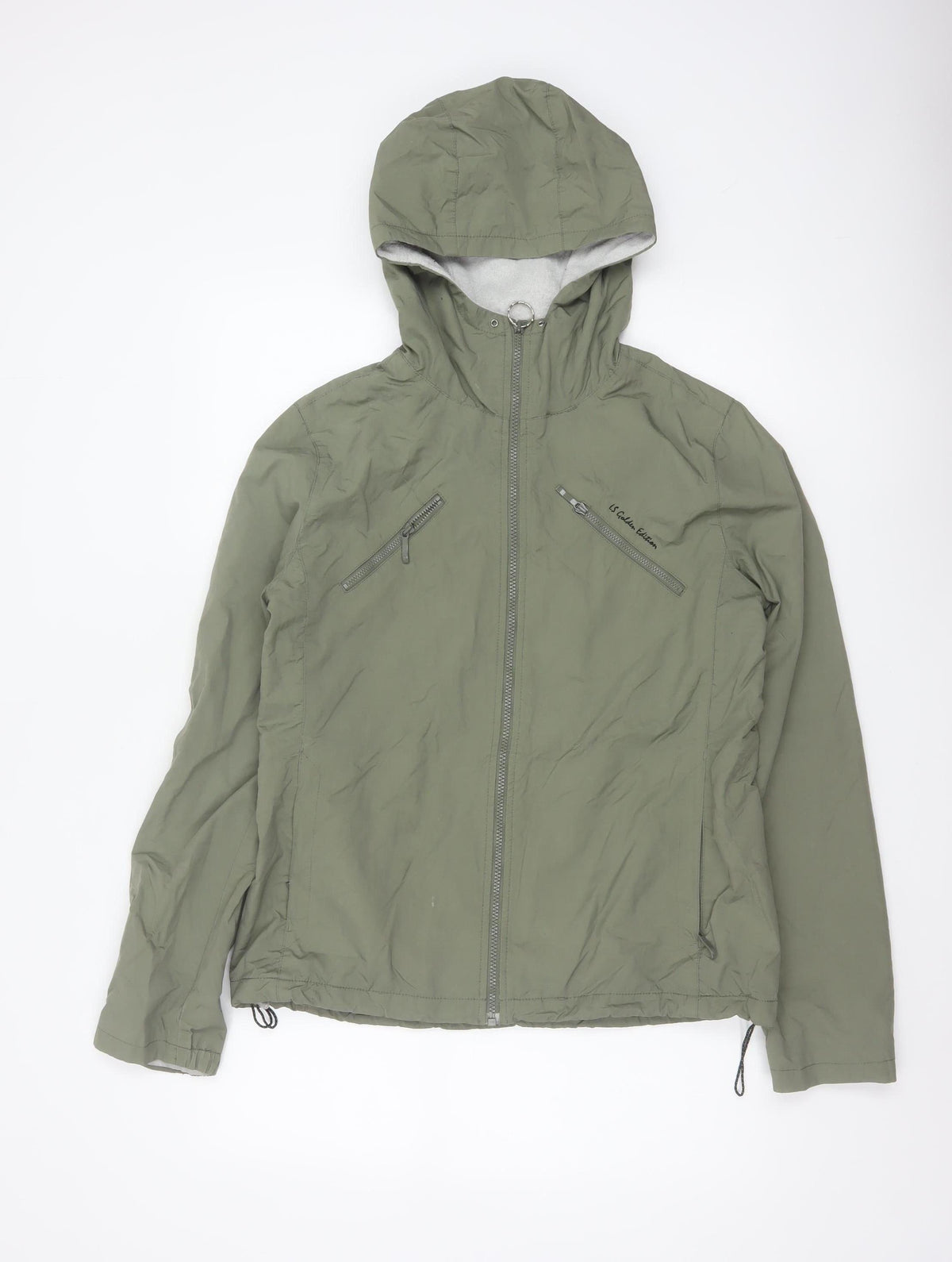 H&M Women’s Green UK 14 L.O.G.G. Sport Hooded Windbreaker Jacket