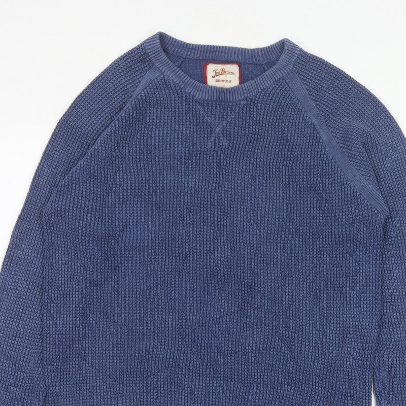 Joe Browns Men's Blue L Cotton Knit Crew Neck Pullover Jumper