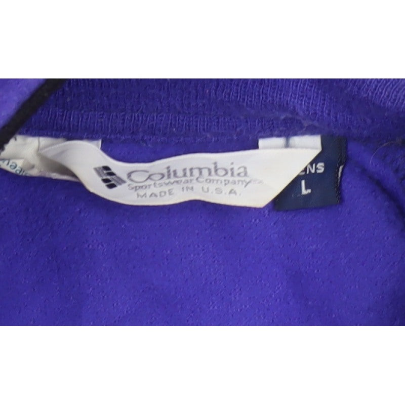 Columbia Mens L Purple Teal 90s Fleece Full Zip Outdoor Jacket
