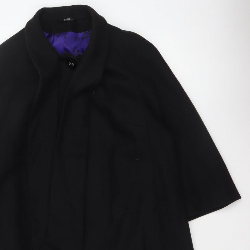 Marks & Spencer Women’s Black UK 16 Wool Blend Long Overcoat