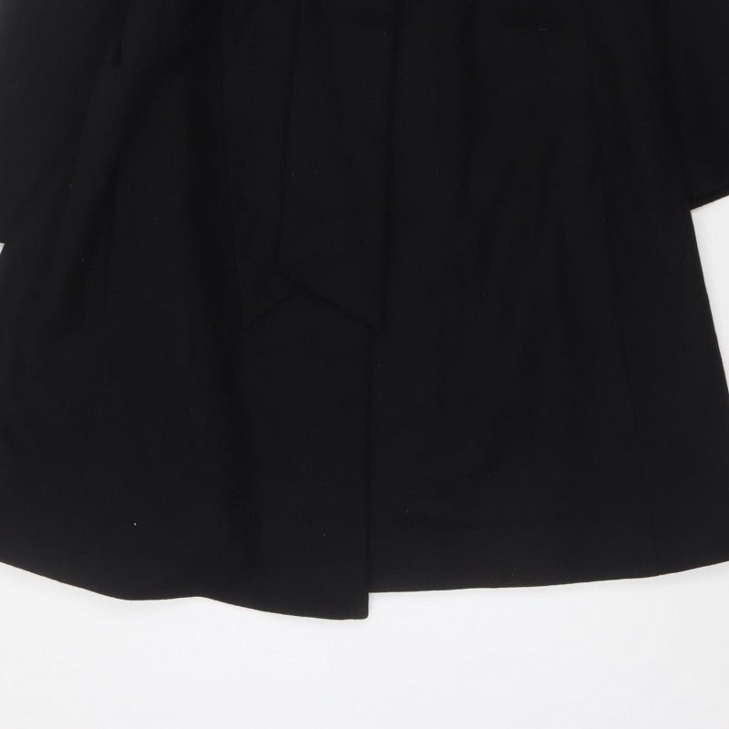 Marks & Spencer Women’s Black UK 16 Wool Blend Long Overcoat