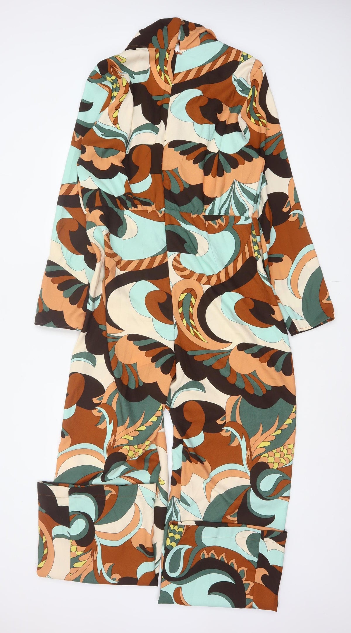 Mango MNG Women’s Multicoloured UK 8 70s Print Wide-Leg Jumpsuit