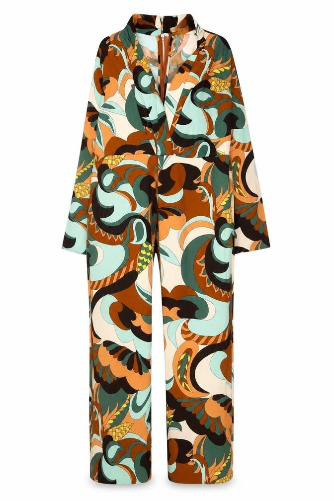 Mango MNG Women’s Multicoloured UK 8 70s Print Wide-Leg Jumpsuit