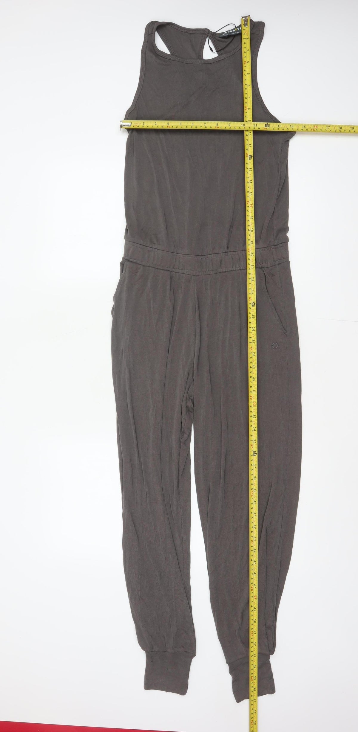 Goodmove Women’s Grey UK 10 Sleeveless Jersey Tapered Jumpsuit