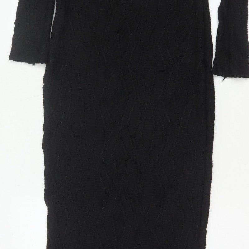 PrettyLittleThing Women Black UK 6 Off Shoulder Bodycon Maxi Dress