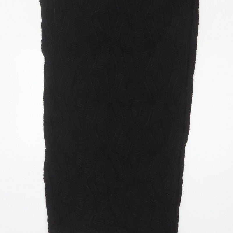 PrettyLittleThing Women Black UK 6 Off Shoulder Bodycon Maxi Dress