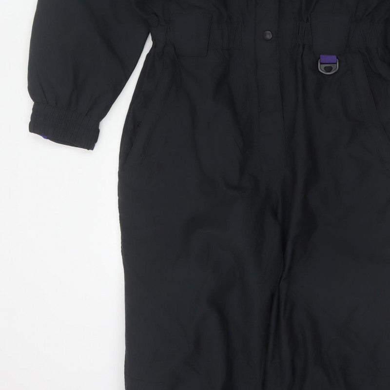 Slalom Sports Women’s UK 12 Black Purple Hooded Ski Coverall 90s