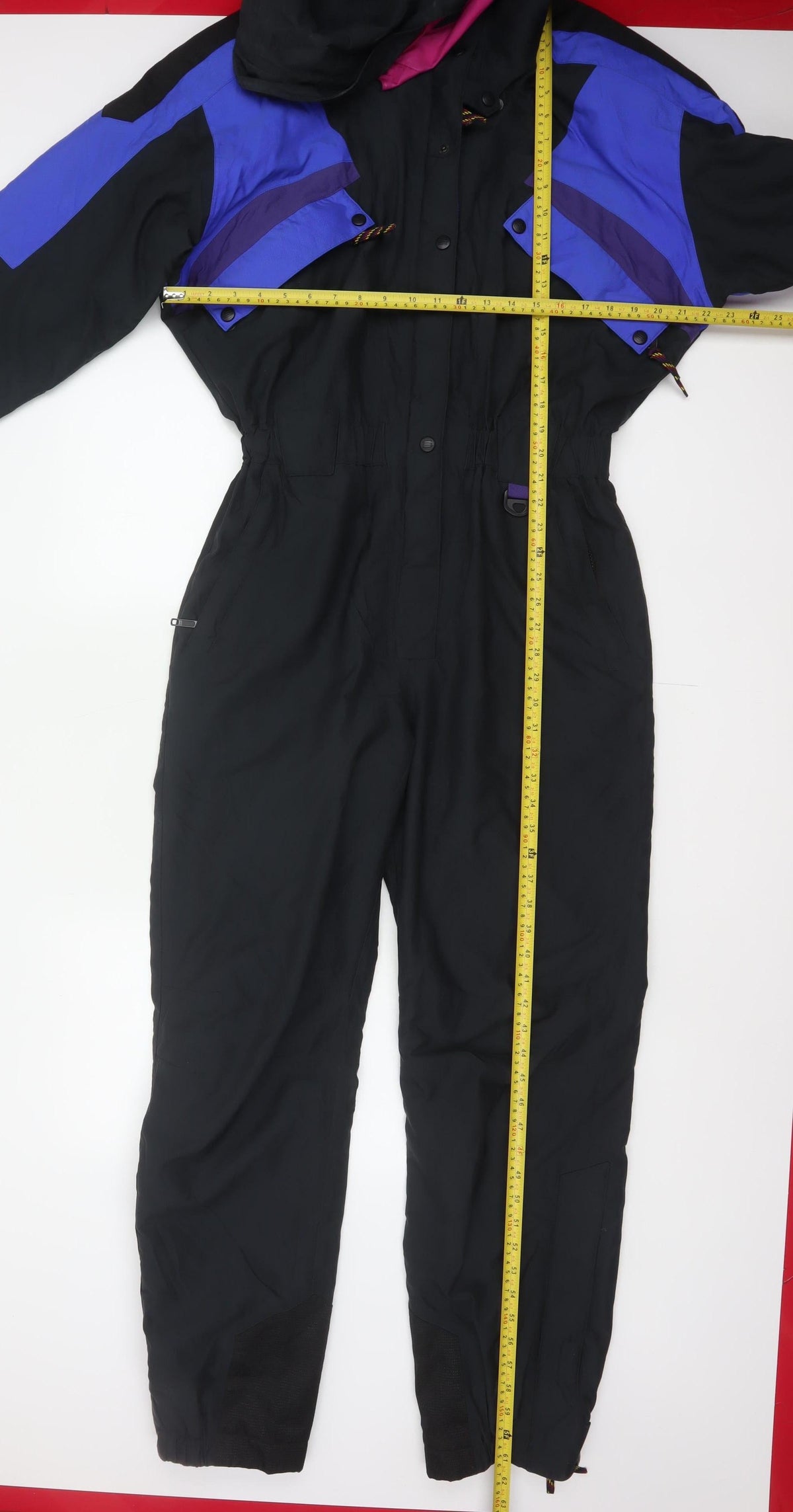 Slalom Sports Women’s UK 12 Black Purple Hooded Ski Coverall 90s