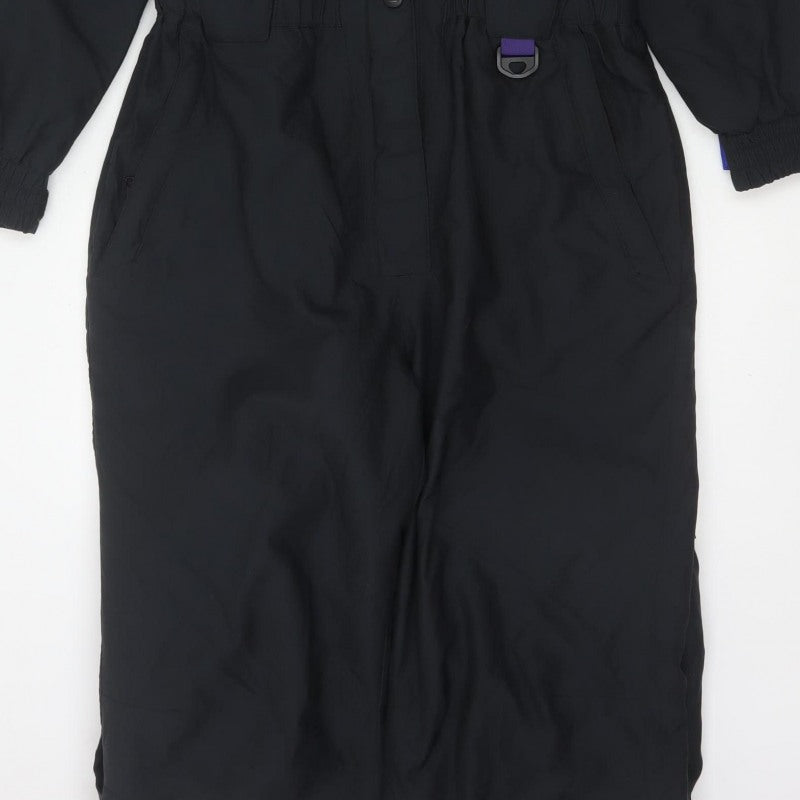 Slalom Sports Women’s UK 12 Black Purple Hooded Ski Coverall 90s