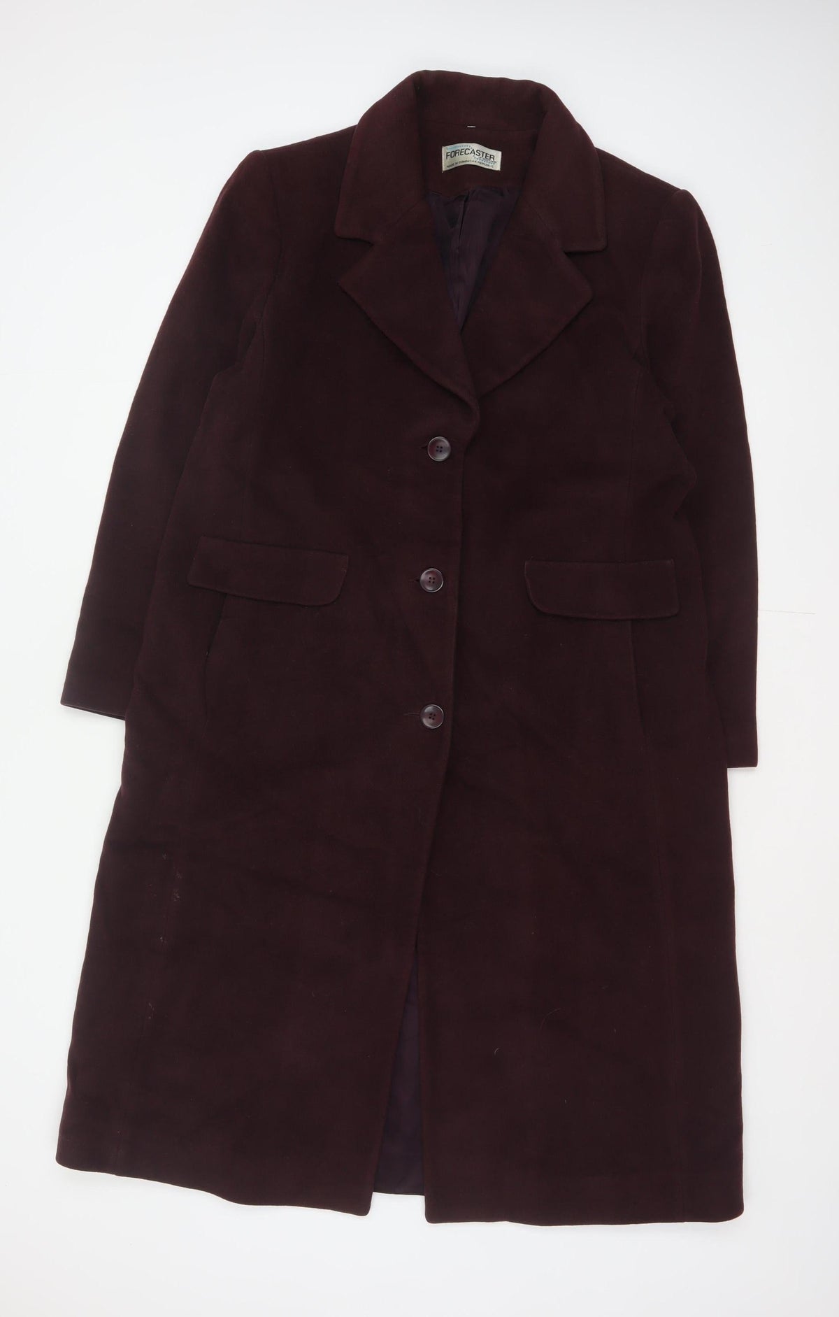 Forecaster Women’s Red Wool Cashmere Long Overcoat UK 12 Vintage