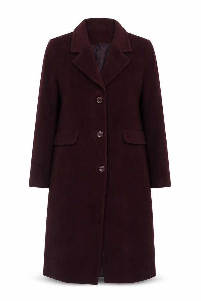 Forecaster Women’s Red Wool Cashmere Long Overcoat UK 12 Vintage