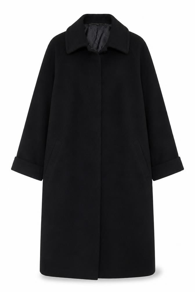 Marks and Spencer Women’s Black UK 12 Wool Angora Long Overcoat