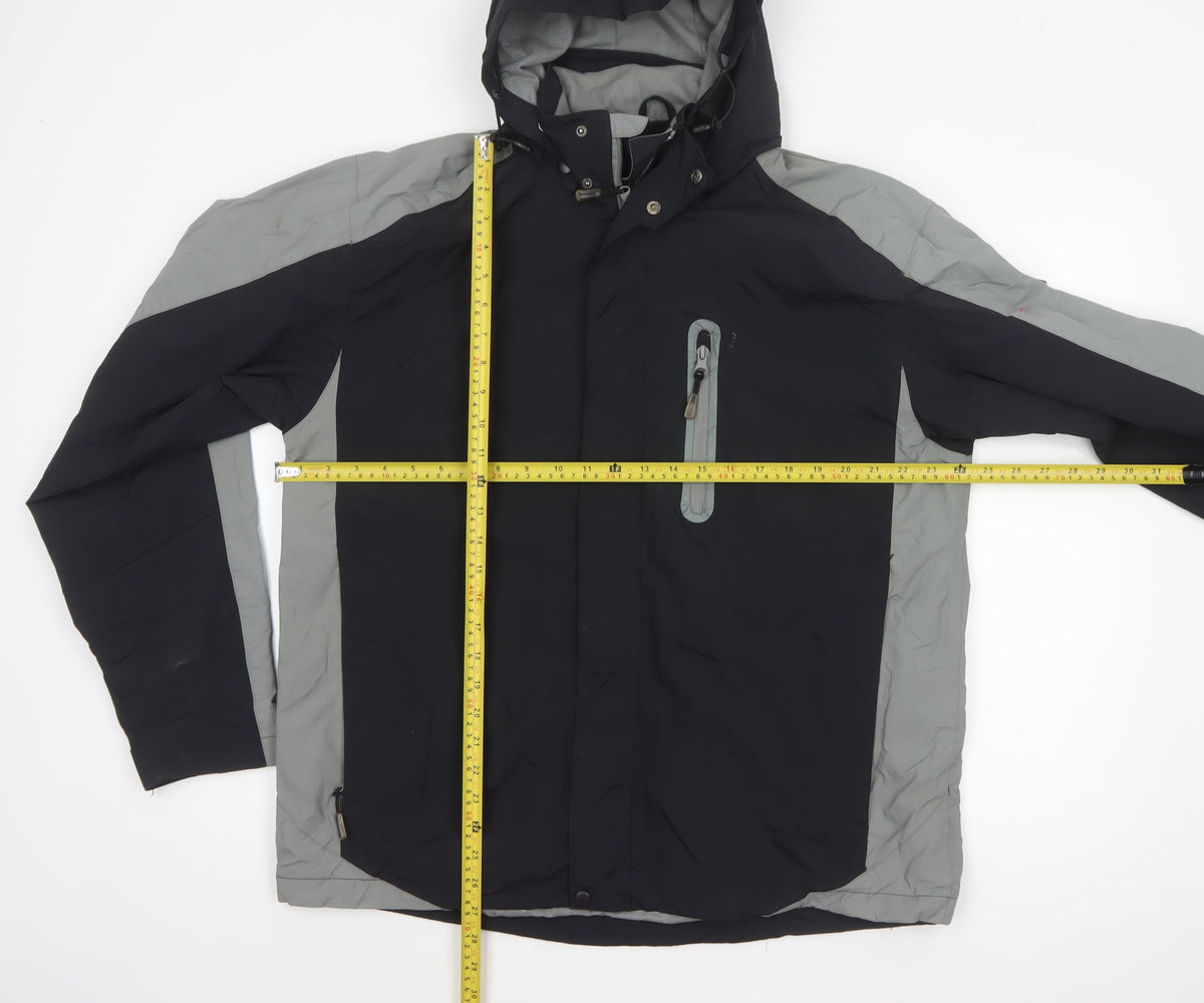 Backswing Men’s Black Grey M Hooded Ski Jacket Full Zip