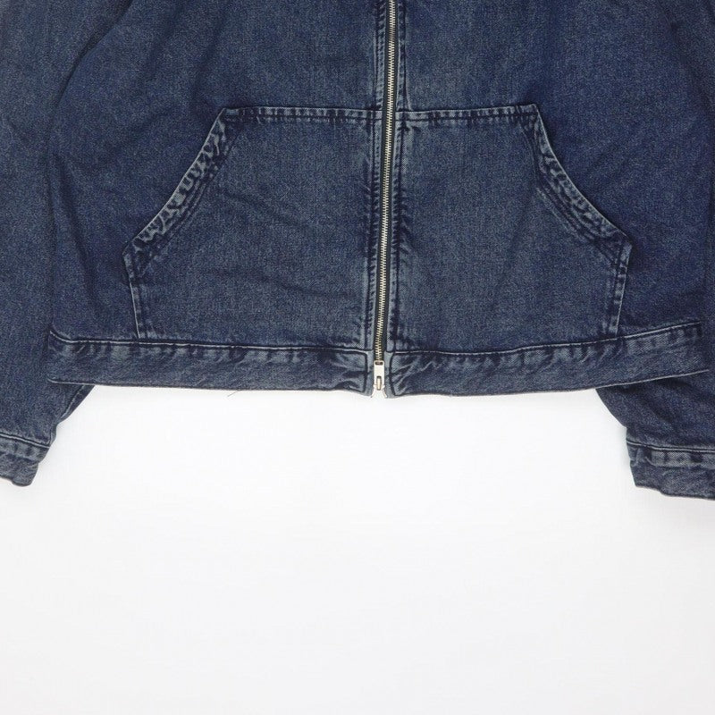 H&M Women's Blue XL Hooded Denim Full Zip Lined Jacket