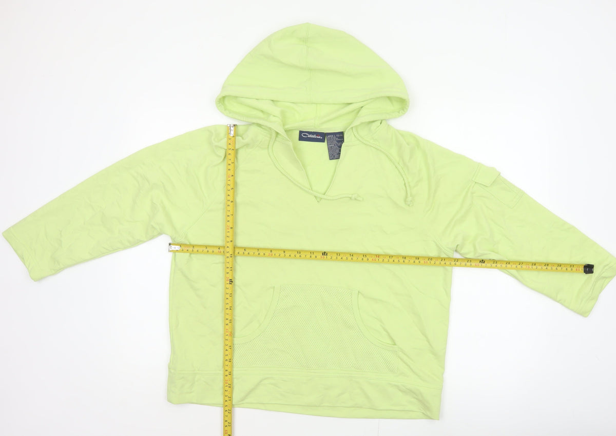 Catalina Women Green Size 14 Pullover Hoodie Drawstring Pockets
