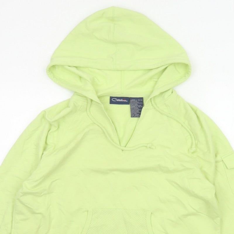 Catalina Women Green Size 14 Pullover Hoodie Drawstring Pockets