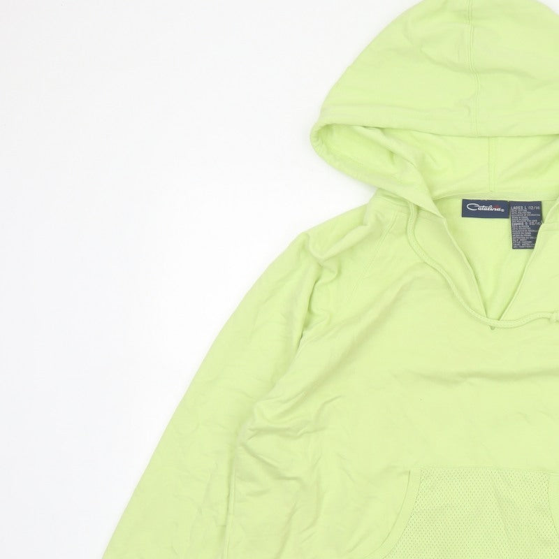 Catalina Women Green Size 14 Pullover Hoodie Drawstring Pockets