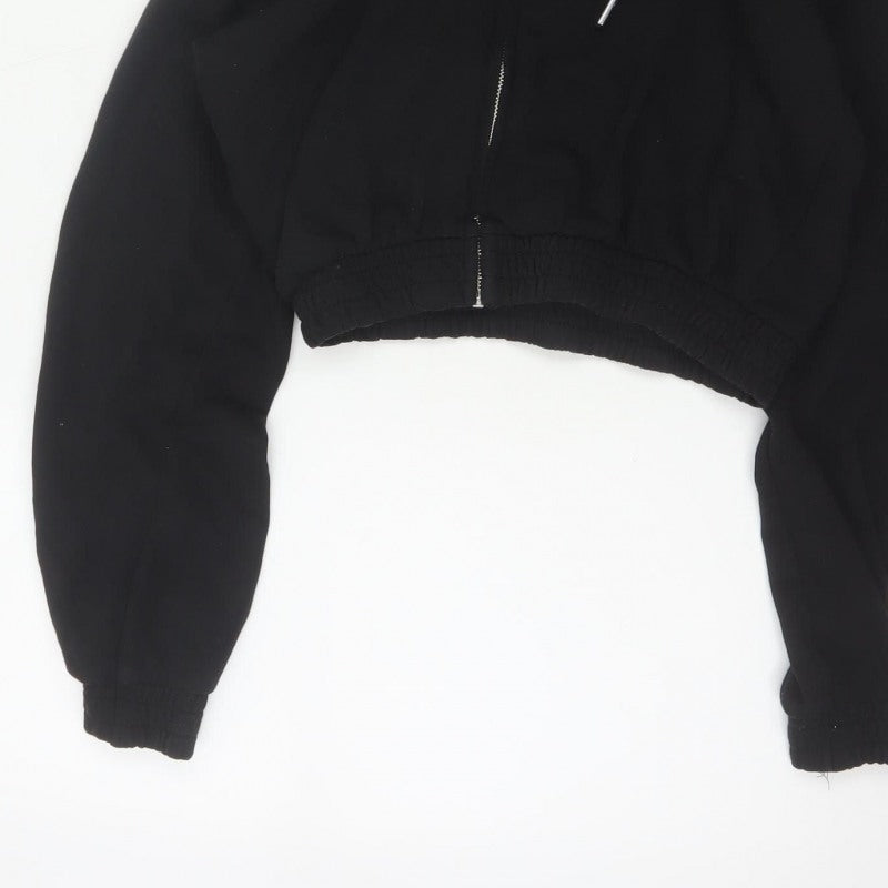 H&M Divided Women’s Black XS Full Zip Hooded Cropped Hoodie