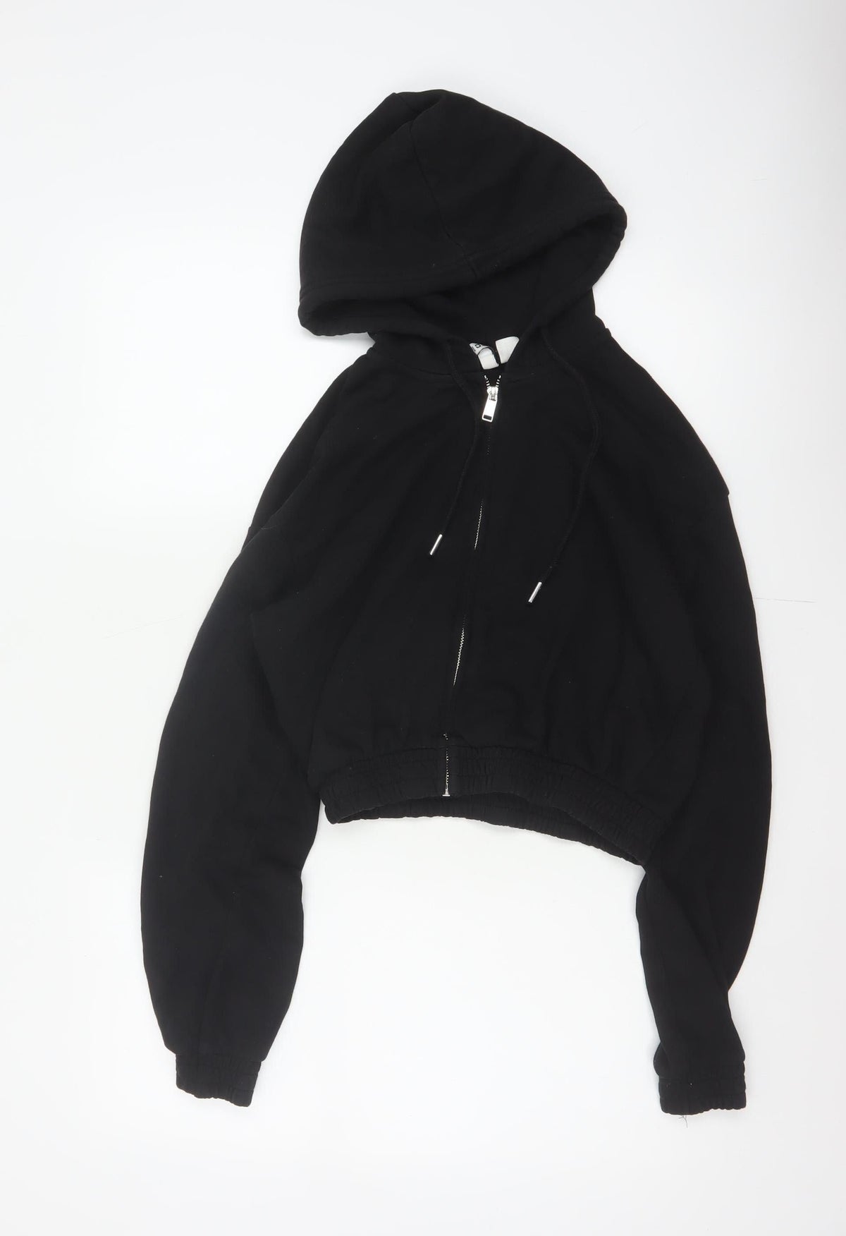 H&M Divided Women’s Black XS Full Zip Hooded Cropped Hoodie
