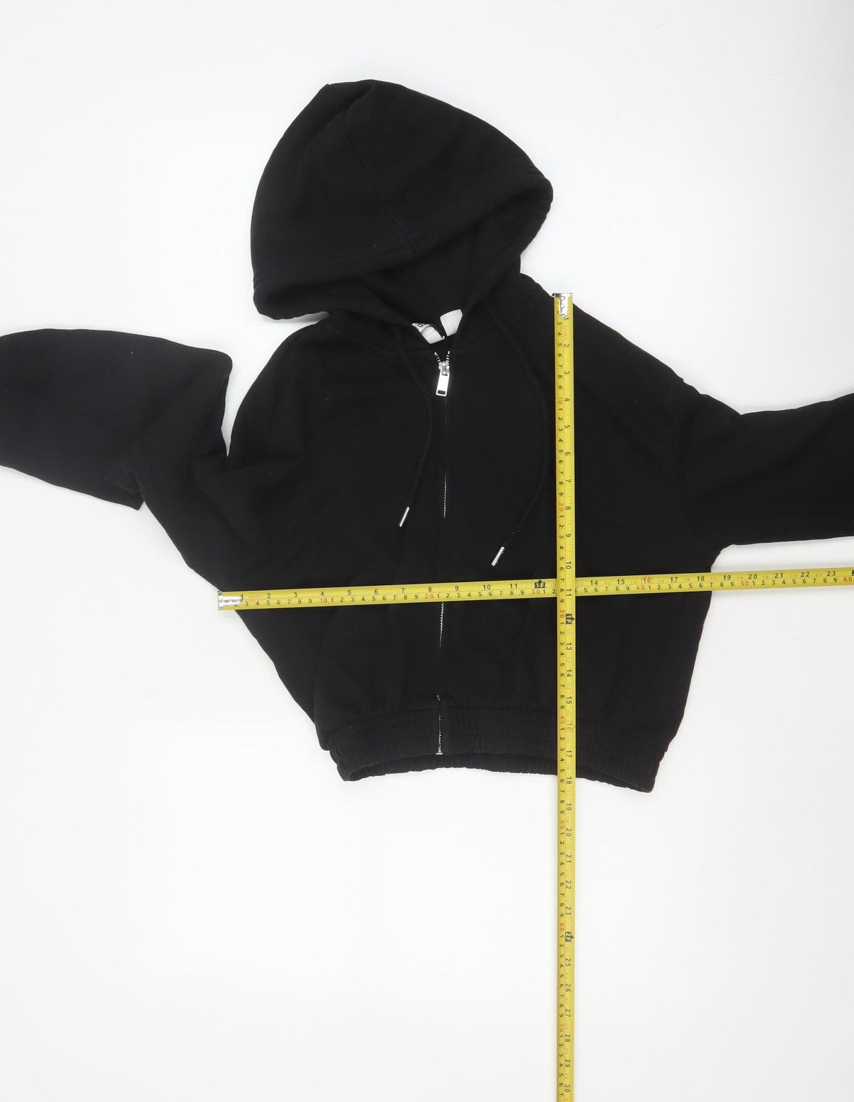 H&M Divided Women’s Black XS Full Zip Hooded Cropped Hoodie
