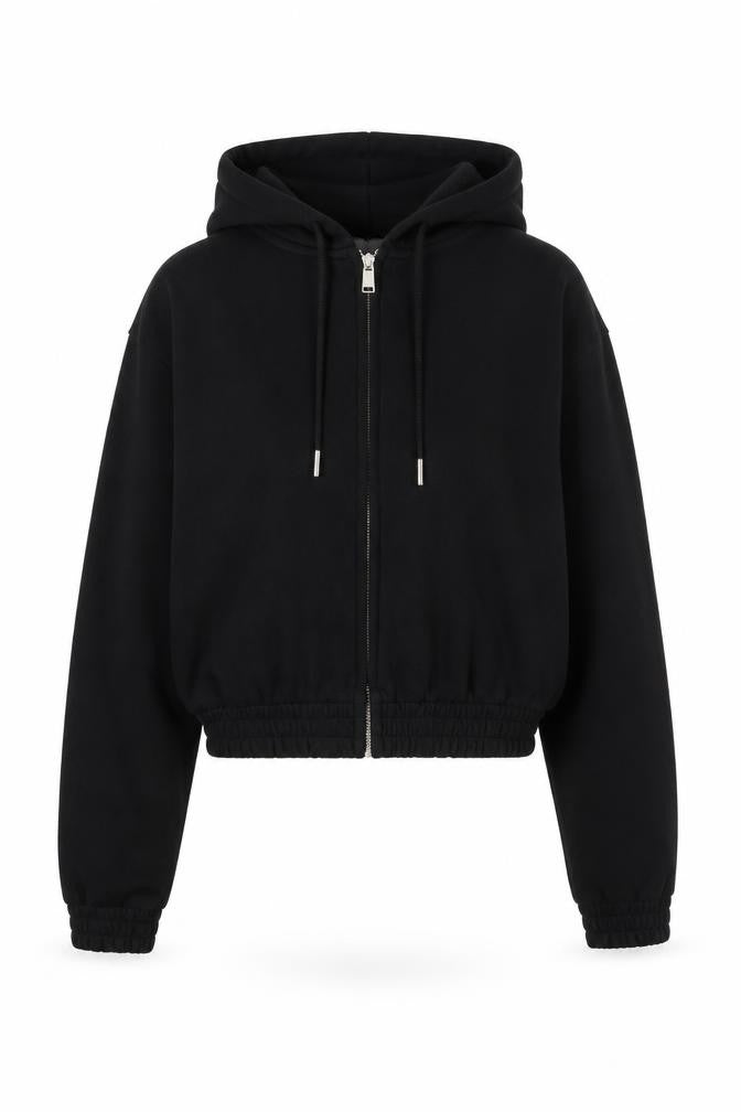 H&M Divided Women’s Black XS Full Zip Hooded Cropped Hoodie