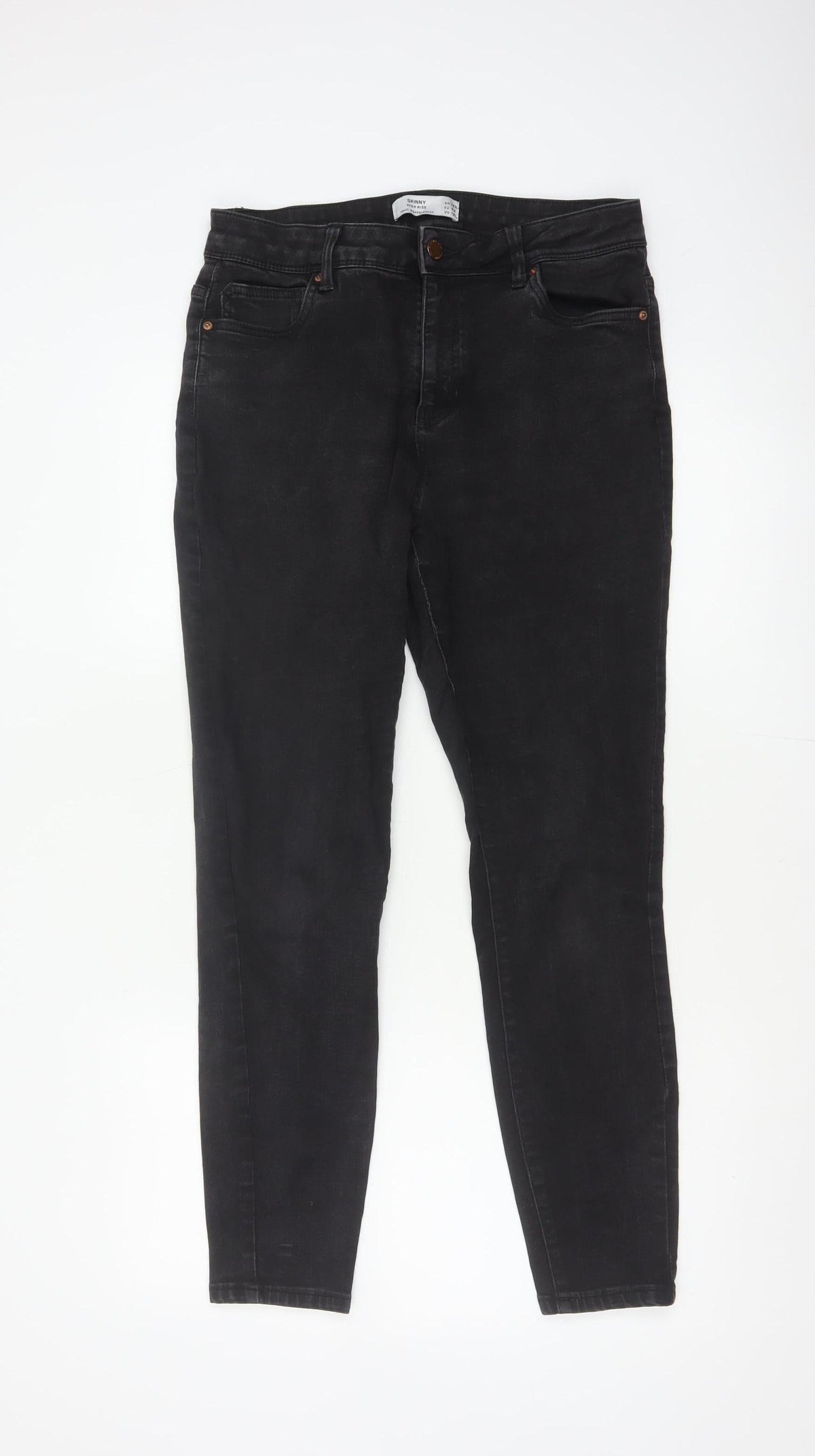 Next Women Black UK 14R High Rise Skinny Stretch Jeans 5 Pocket