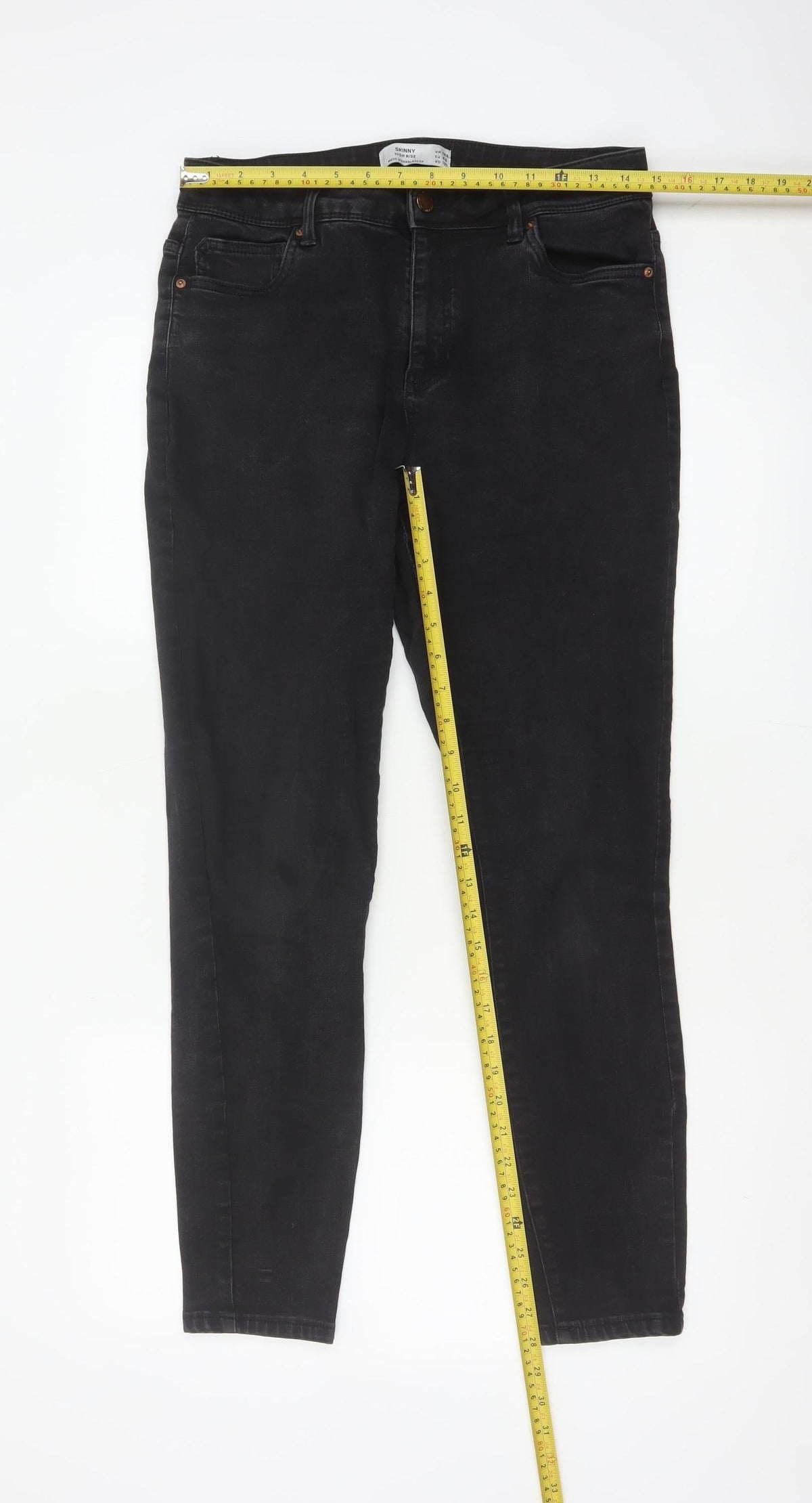 Next Women Black UK 14R High Rise Skinny Stretch Jeans 5 Pocket