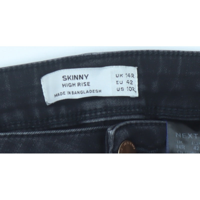 Next Women Black UK 14R High Rise Skinny Stretch Jeans 5 Pocket