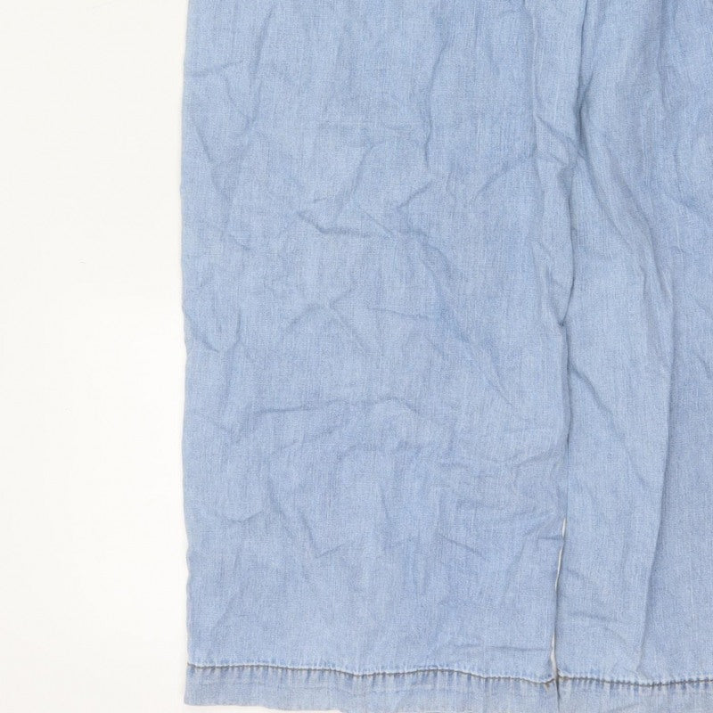 Per Una Denim Women’s Blue UK 10 Regular Wide Leg Trousers