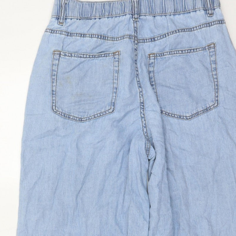 Per Una Denim Women’s Blue UK 10 Regular Wide Leg Trousers