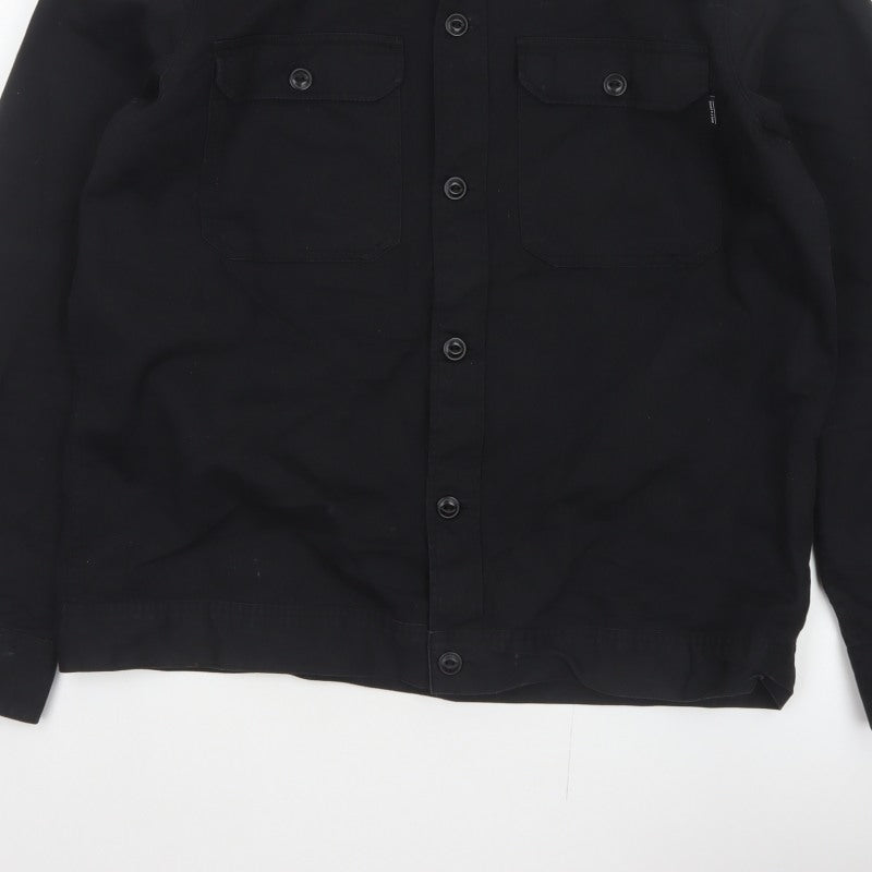 Only & Sons Men’s Black L Cotton Button Up Overshirt Basic Jacket