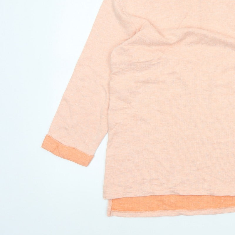 Next Women Orange UK 14 Tunic Jersey 3/4 Sleeve Crew Neck Top