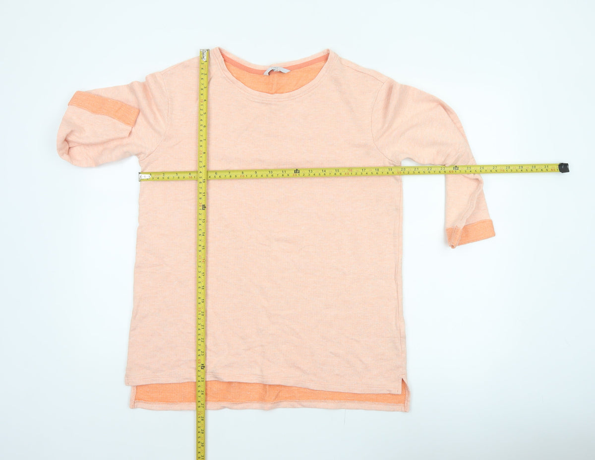 Next Women Orange UK 14 Tunic Jersey 3/4 Sleeve Crew Neck Top