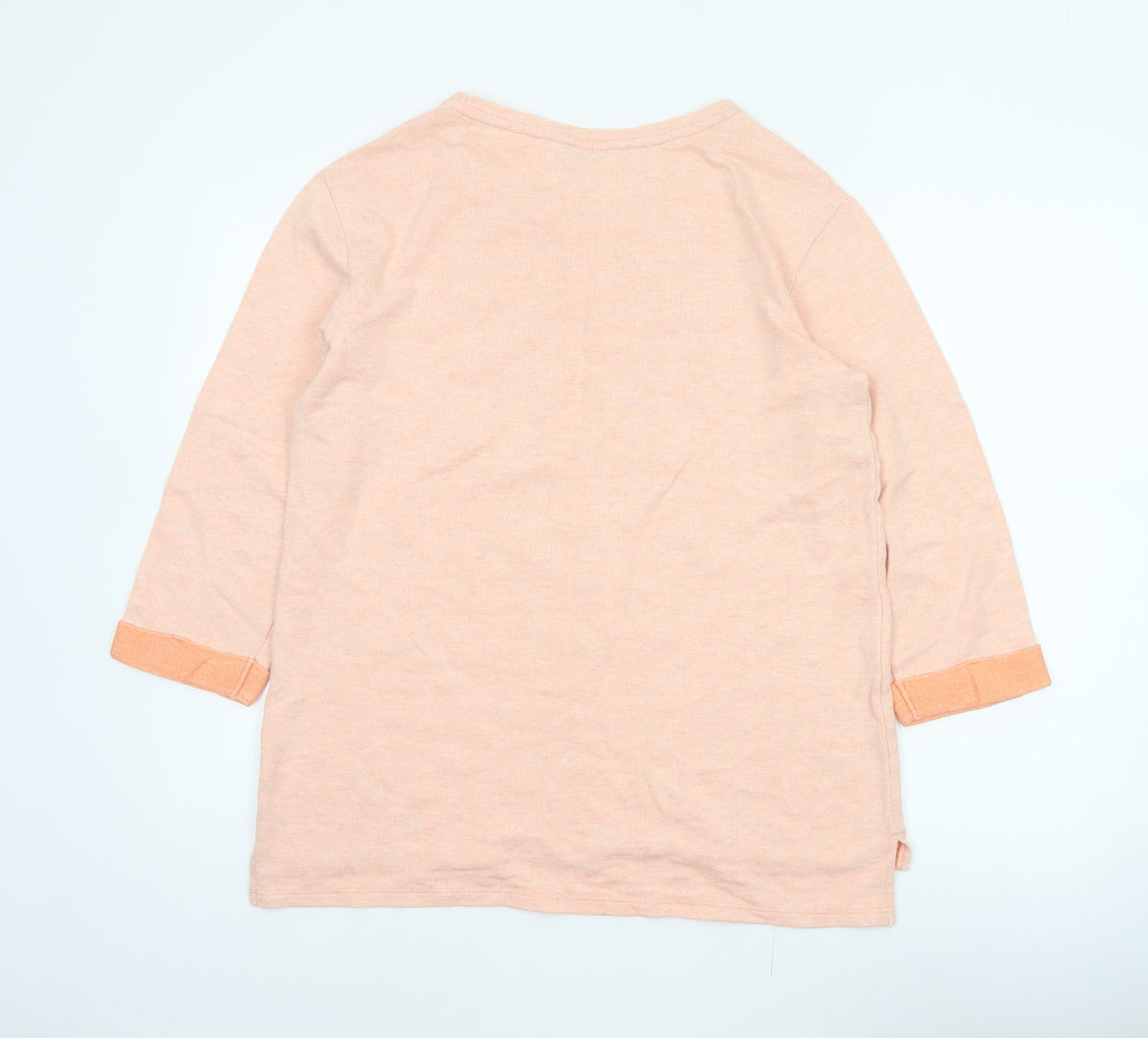 Next Women Orange UK 14 Tunic Jersey 3/4 Sleeve Crew Neck Top