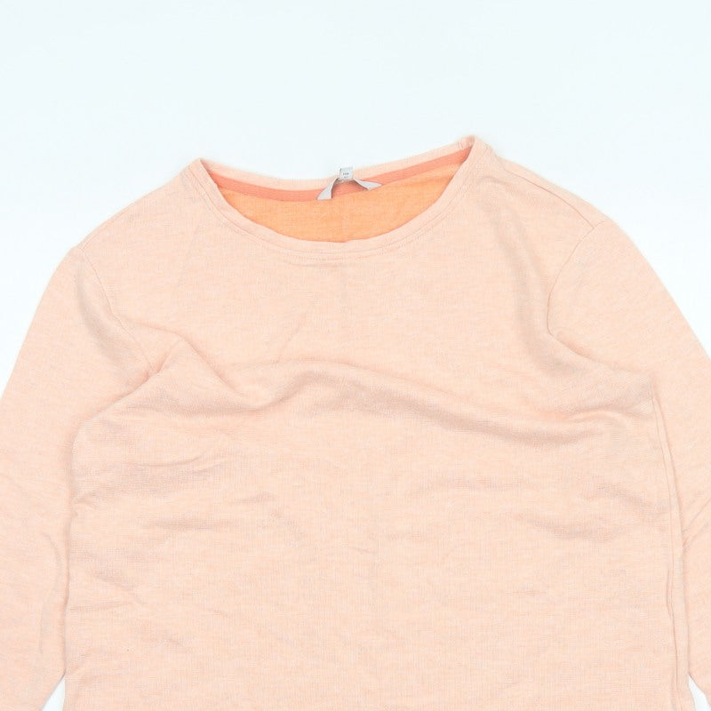 Next Women Orange UK 14 Tunic Jersey 3/4 Sleeve Crew Neck Top