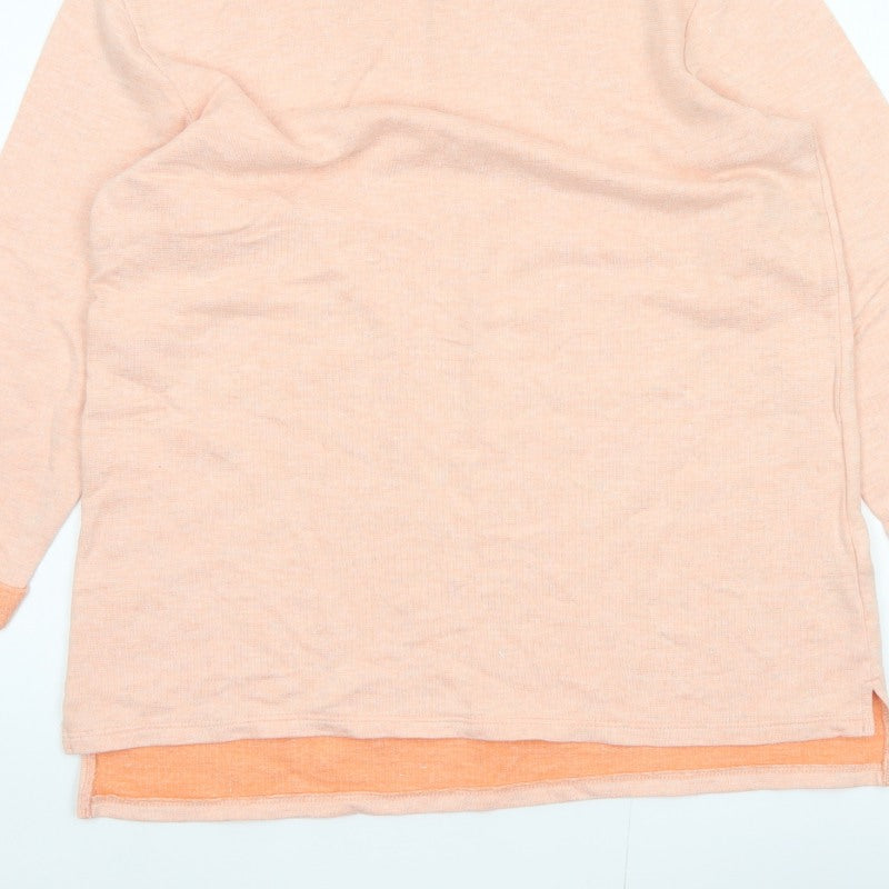Next Women Orange UK 14 Tunic Jersey 3/4 Sleeve Crew Neck Top