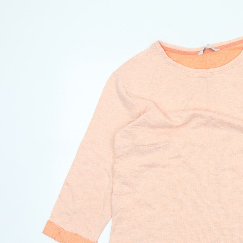 Next Women Orange UK 14 Tunic Jersey 3/4 Sleeve Crew Neck Top