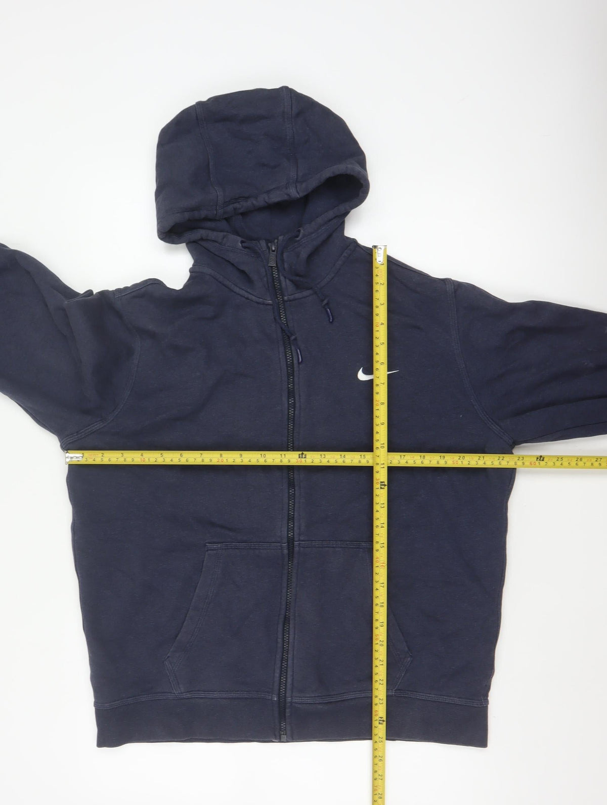 Nike Men’s Blue L Full Zip Fleece Hoodie Swoosh Logo Pockets