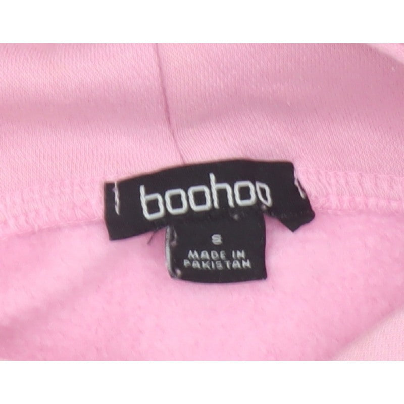 Boohoo Women Pink S Pullover Hoodie DSGN Studio Fleece Kangaroo Pocket