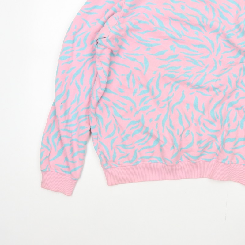 Scamp & Dude Women’s Pink M Zebra Print Organic Cotton Sweatshirt