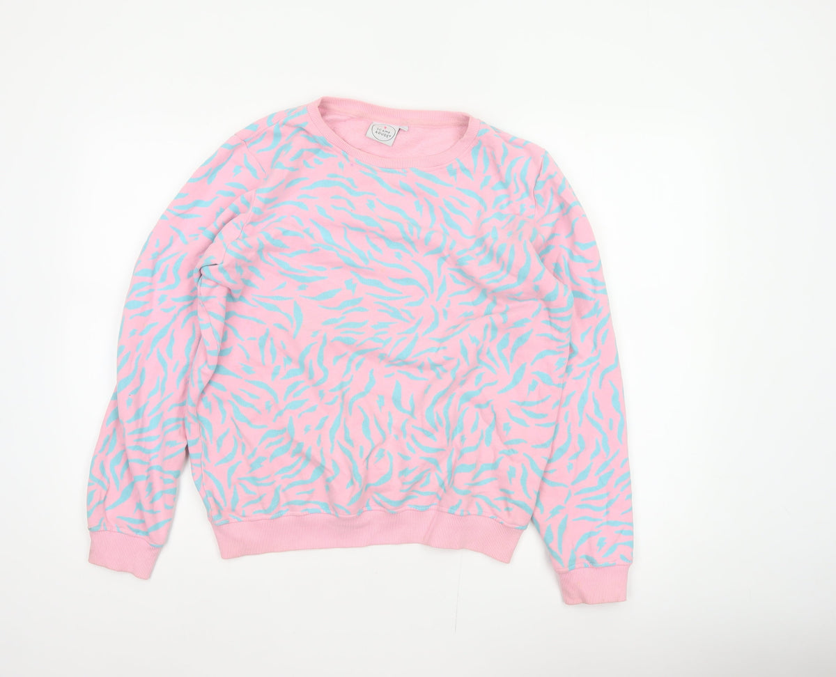 Scamp & Dude Women’s Pink M Zebra Print Organic Cotton Sweatshirt