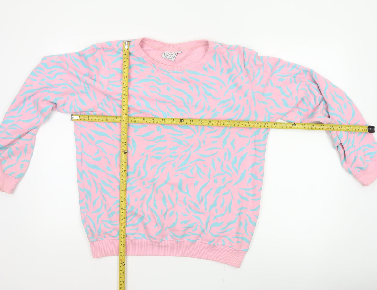 Scamp & Dude Women’s Pink M Zebra Print Organic Cotton Sweatshirt