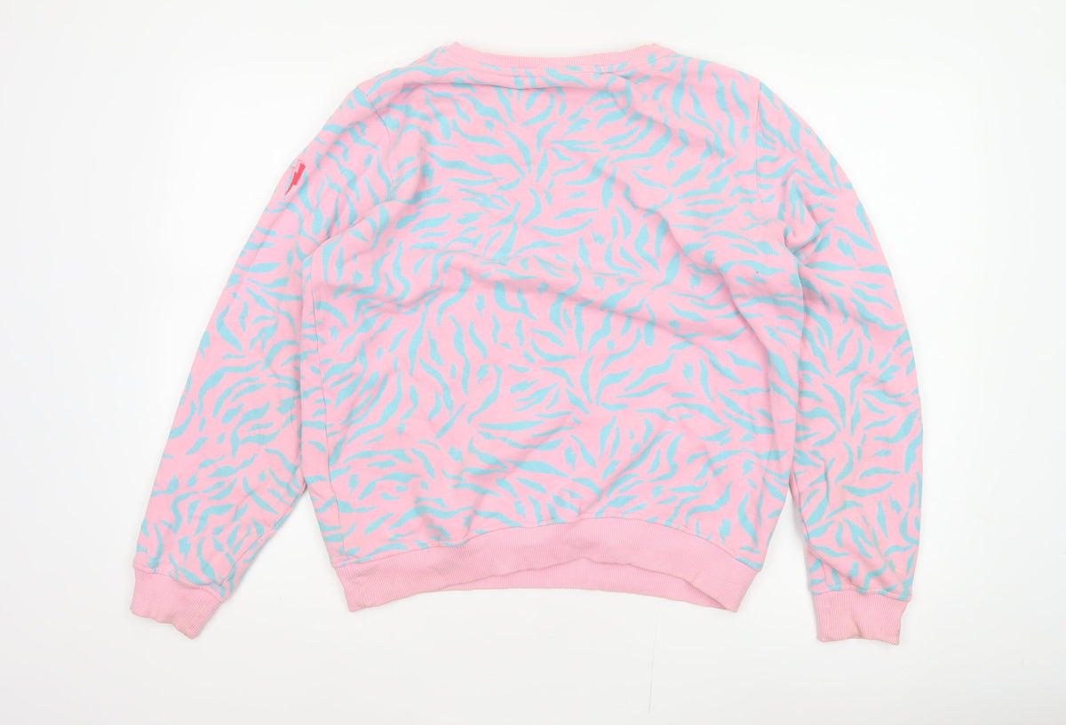 Scamp & Dude Women’s Pink M Zebra Print Organic Cotton Sweatshirt