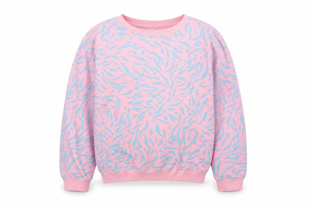 Scamp & Dude Women’s Pink M Zebra Print Organic Cotton Sweatshirt